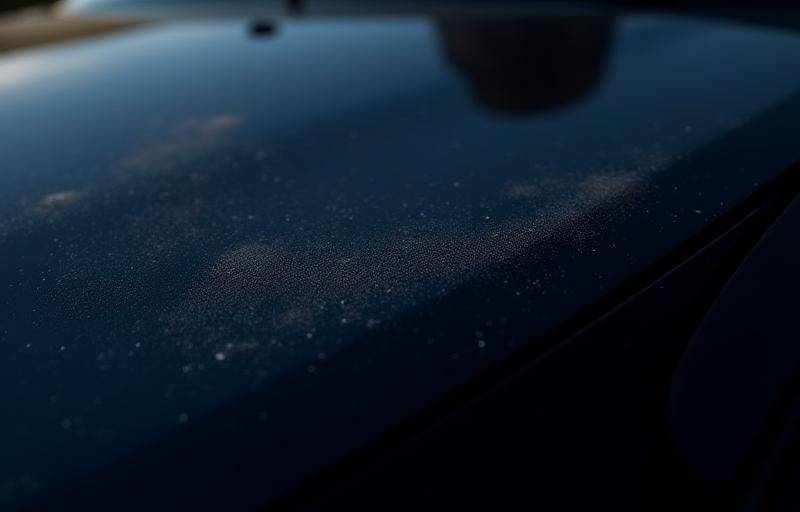 Car before exterior detailing, showing dirt and swirl marks.